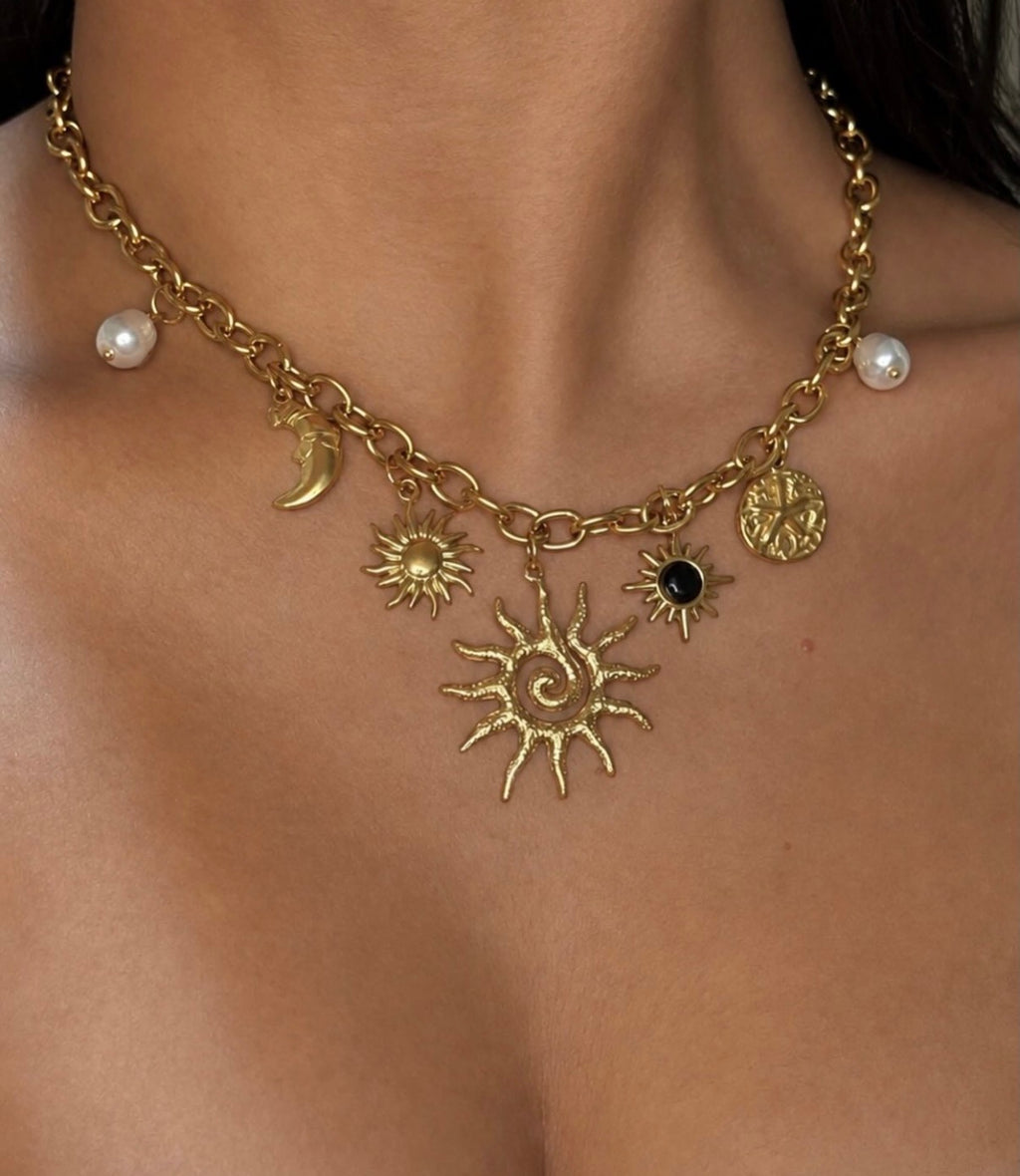 Sun Multi Charm Cable Chain