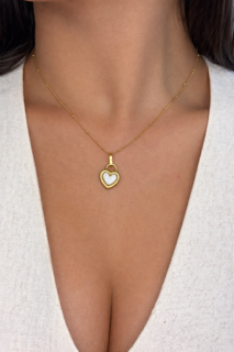 Two Sided Two Color Heart Pendant Set