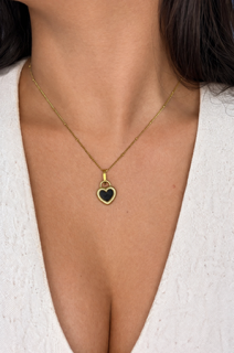 Two Sided Two Color Heart Pendant Set