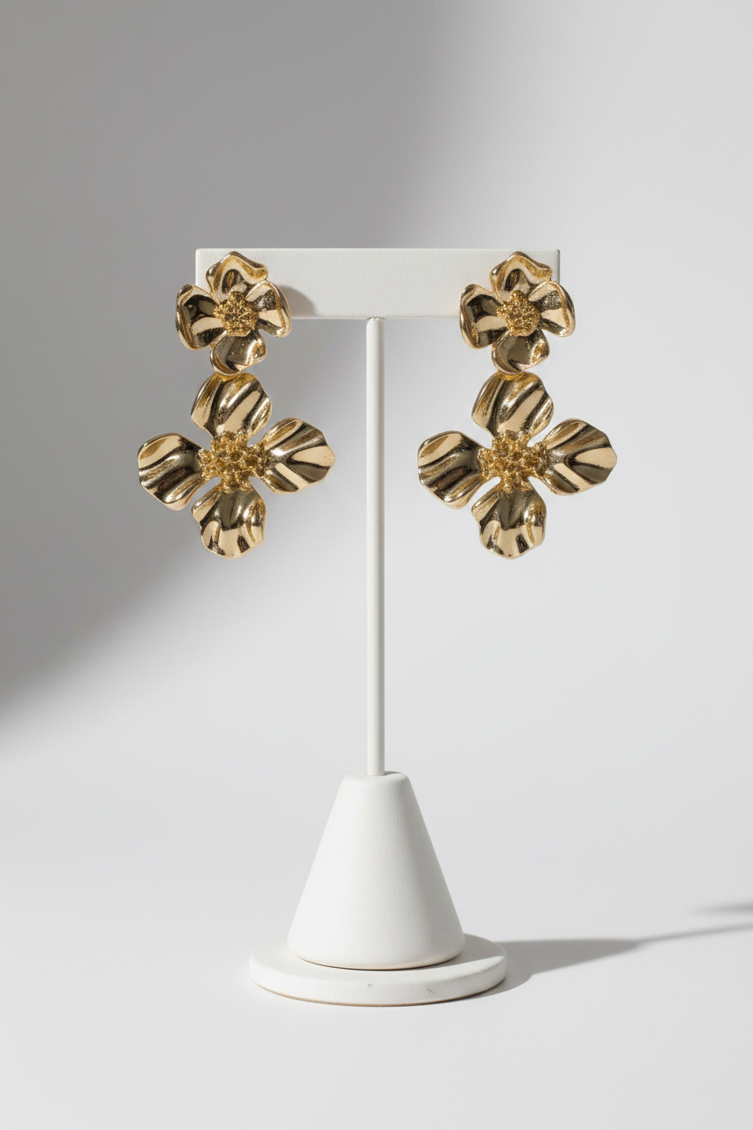 Flower Leaf Drop Earring Series