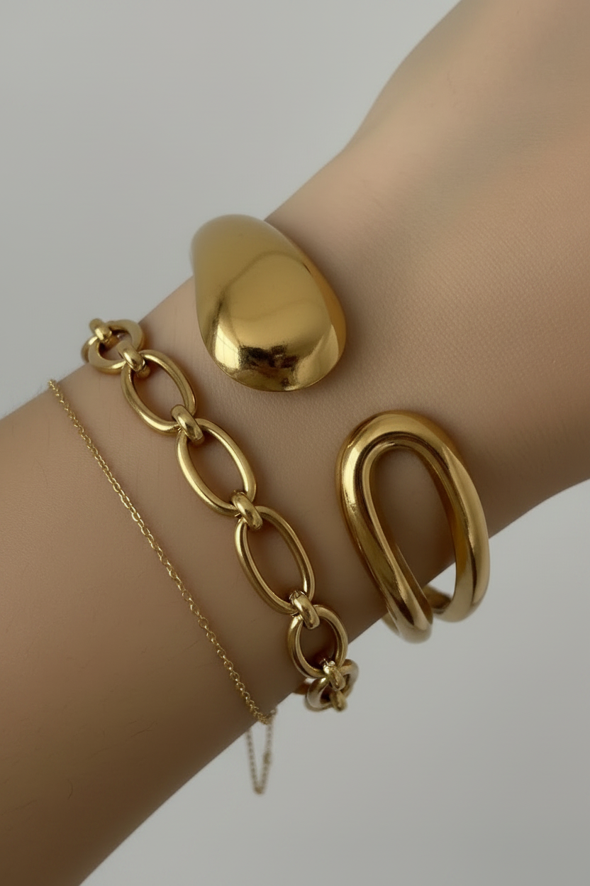 Open Ended Geometric Bangle