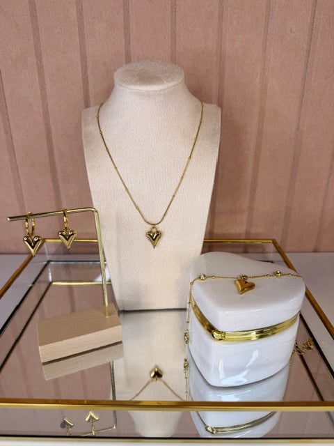 Heart and Zircon Jewelry Set