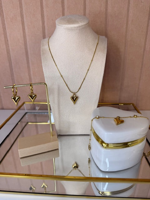 Heart and Zircon Jewelry Set