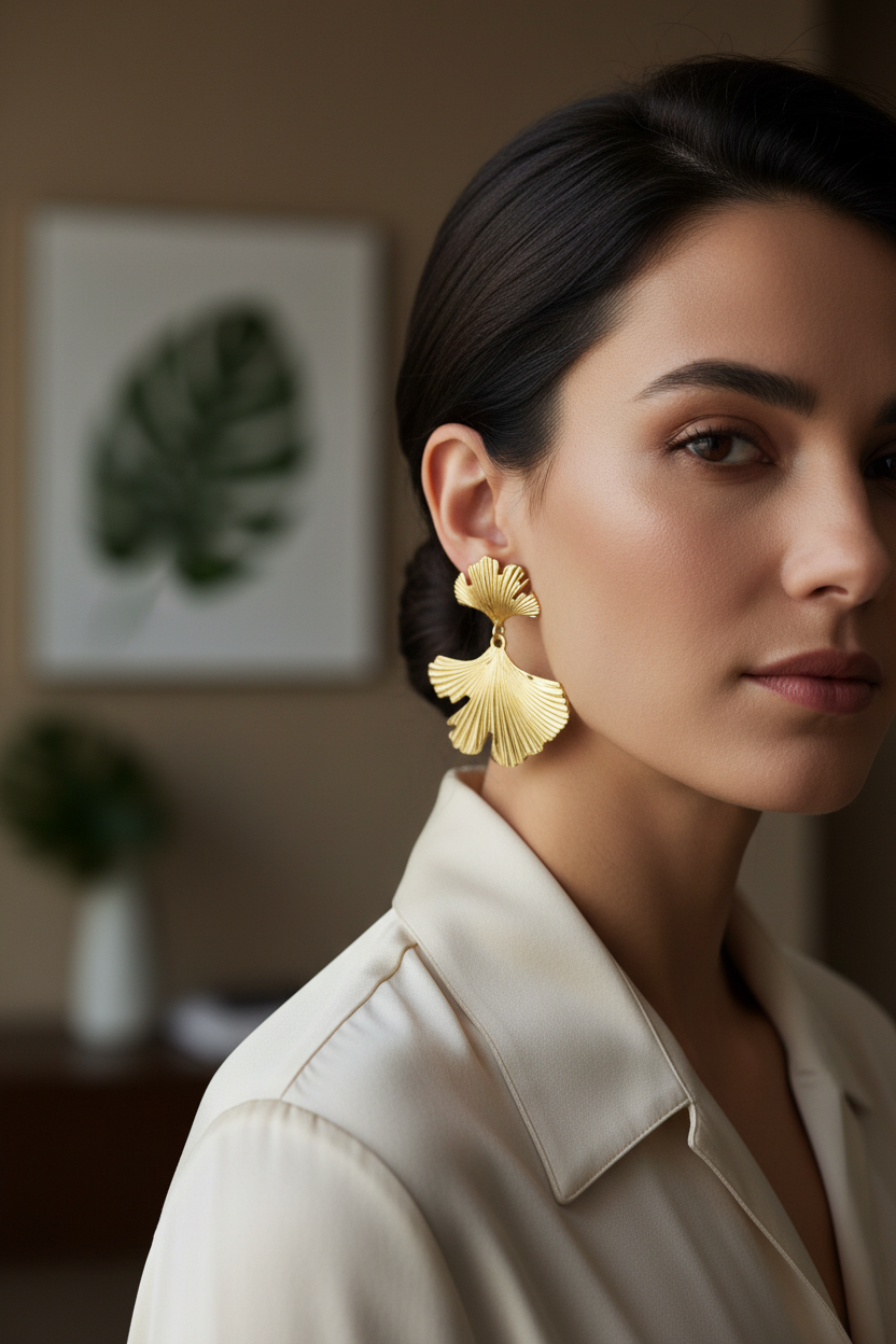Flower Leaf Drop Earring Series