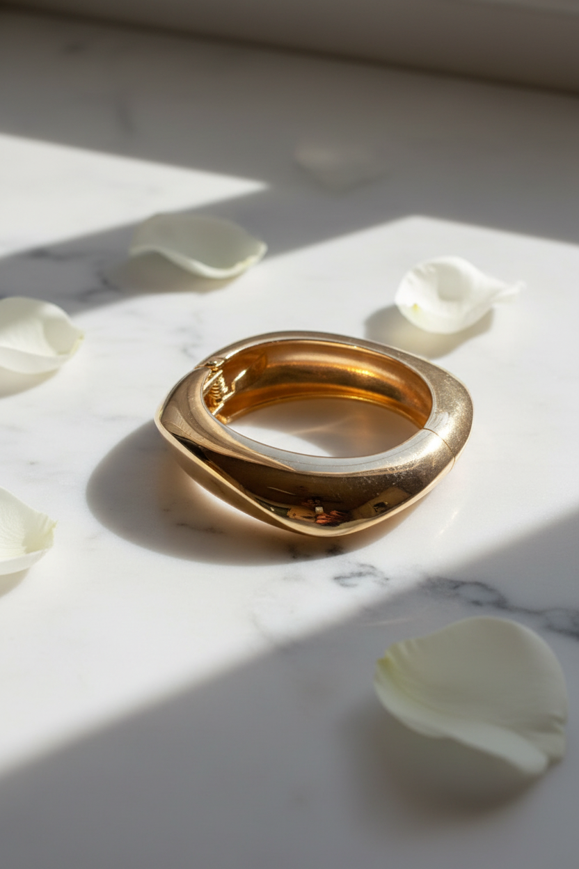 Chunky Odd Geometric Closed Bangle