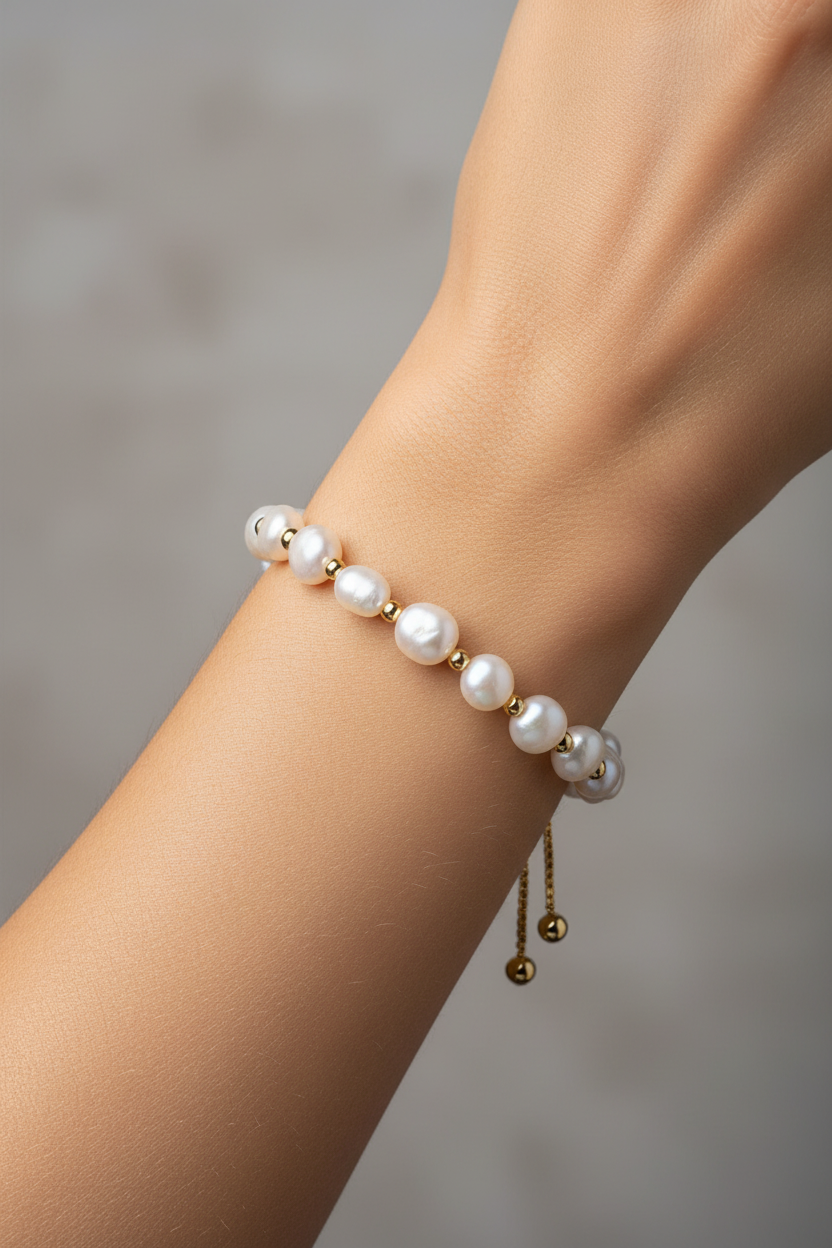 Pearl Beaded Adjustable Bracelet