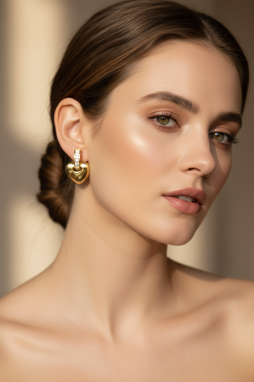 Two in One Hoop and Heart Earrings